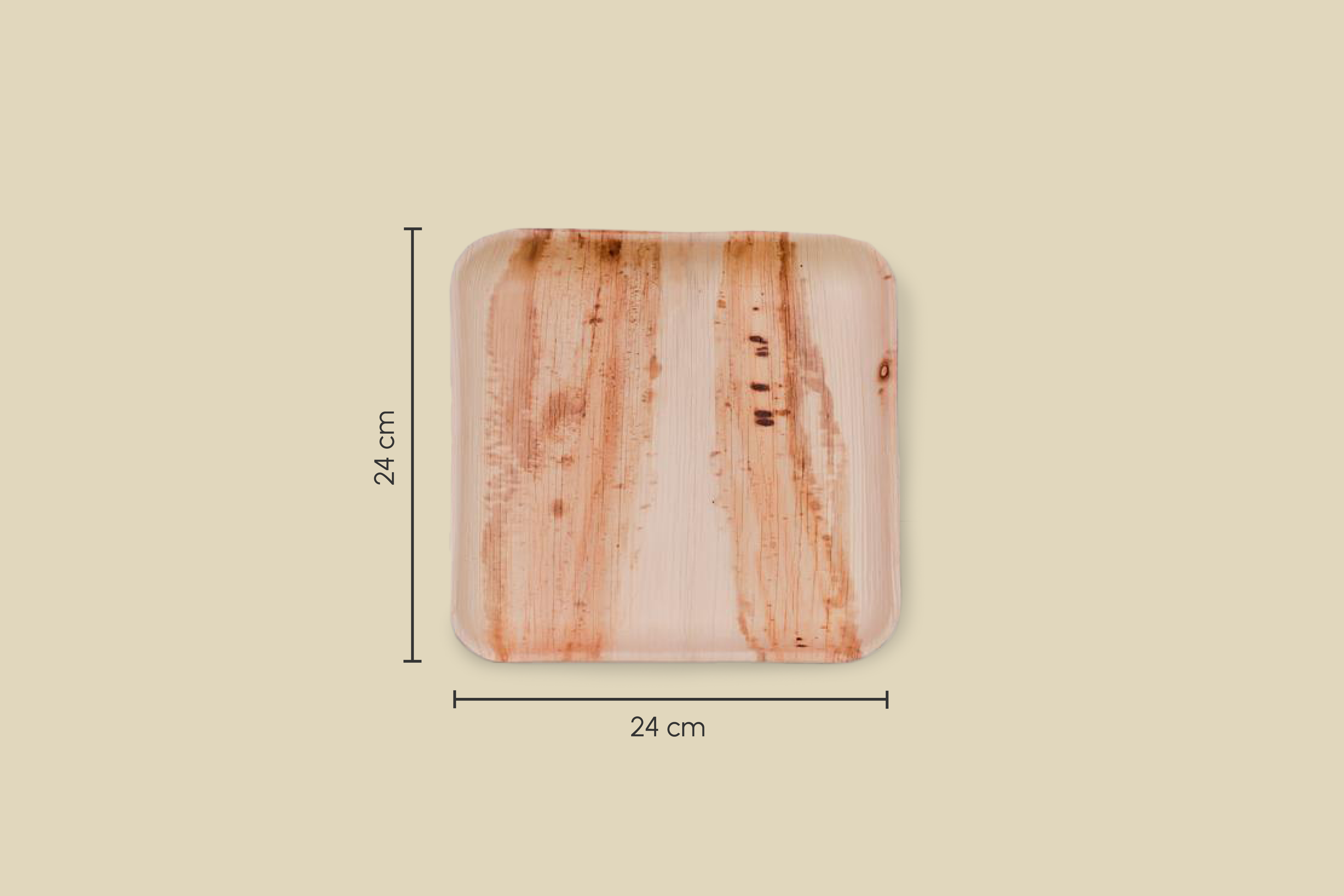 Palmblatt-Teller, eckig, 24x24x3 cm (200er Karton)